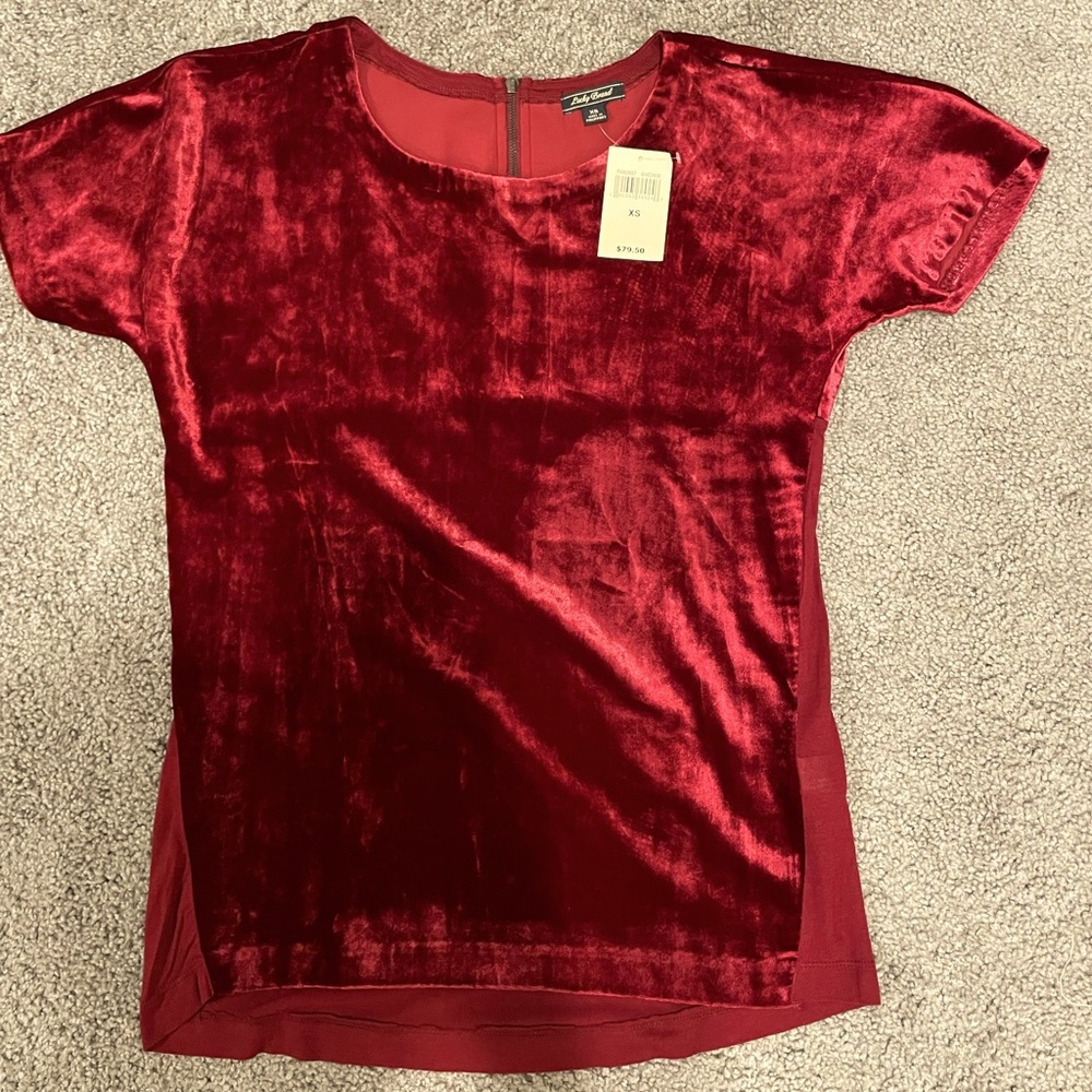 Brand new velvet - topped shirt.